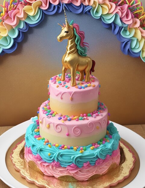 Fotos del diseño del pastel de unicornio