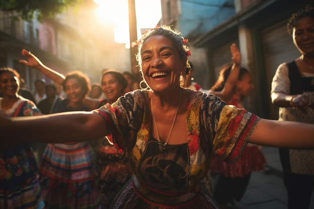 Foto fotos espontâneas dos participantes da posada envolvidos no tr 00094 02