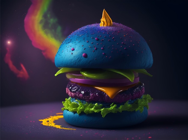 Fotos de fondo de hamburguesa espacial reluciente