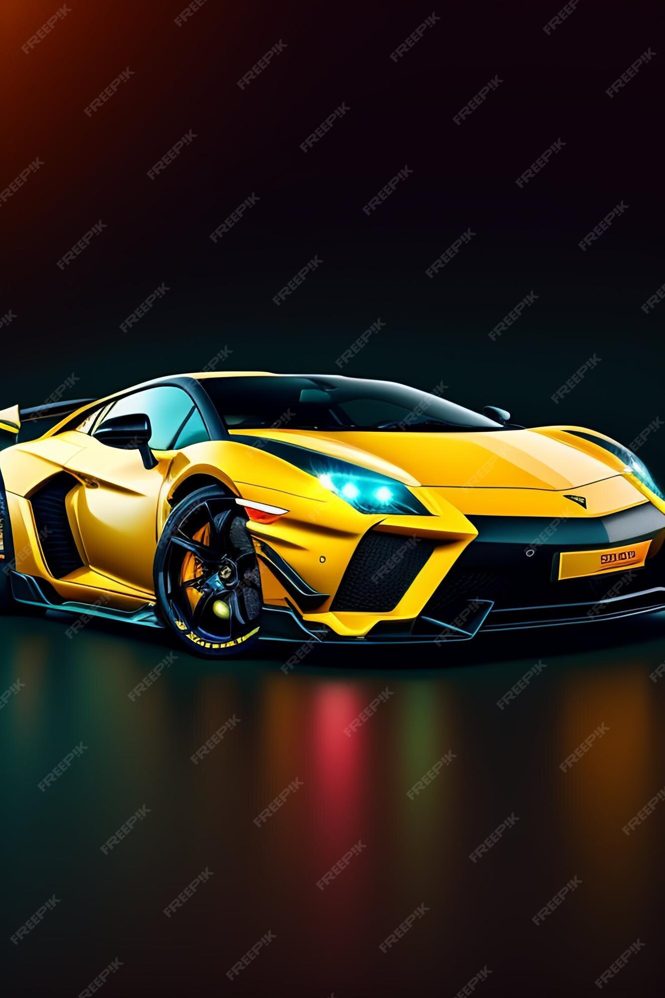 Fotos gratuitas 3d carro de luxo com fundo colorido