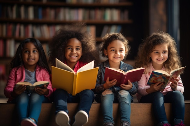 Fotos gratuitas de crianças diversas lendo livros