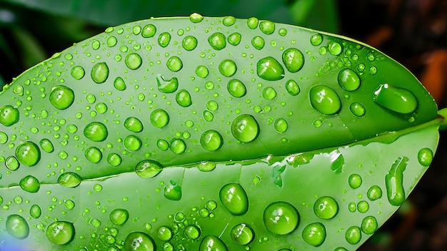 Fotos gratuitas do regulamento de 16k de folhas adornadas com gotas de água