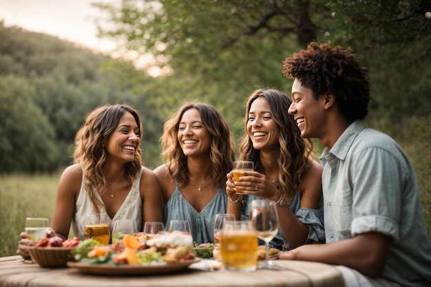 Foto fotos de mejores amigos celebrando el día de la amistad juntos