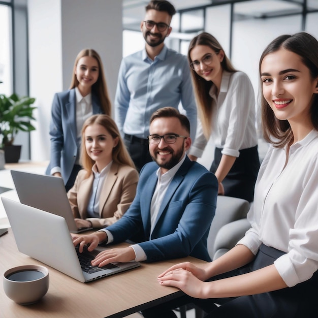 fotos de personas con computadoras portátiles en la oficina