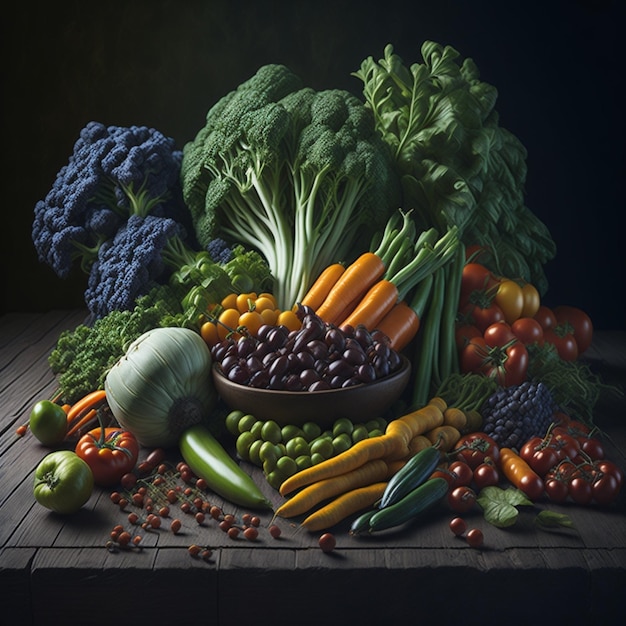 fotos realistas de legumbres y verduras