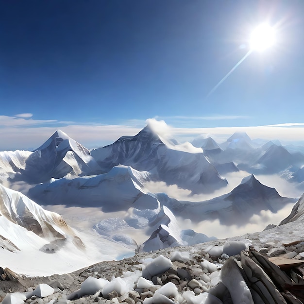 Foto fotos refrescantes do monte everest formigas olho vista fria fazer realmente realmente gigantesco gerado pela ia