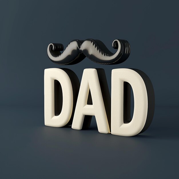 Foto fotos renderizadas en 3d de escribir una palabra dad con bigotes