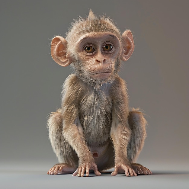 Fotos renderizadas en 3D de un mono