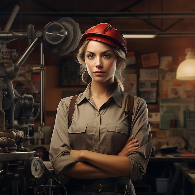 Fotos renderizadas en 3D de una mujer trabajadora