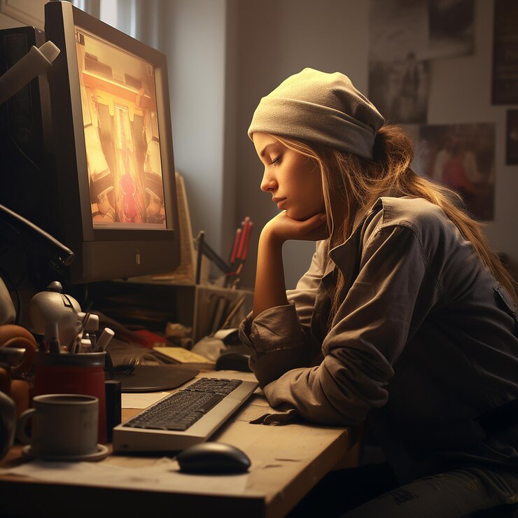 Foto fotos renderizadas en 3d de mujeres que trabajan duro