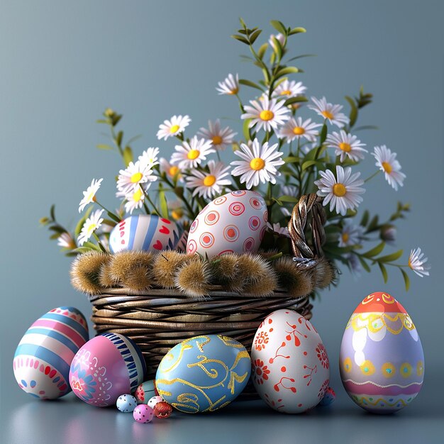 Foto fotos renderizadas en 3d de la pascua