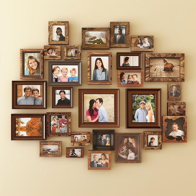 Foto fotos renderizadas en 3d de plantillas de collage familiares con diferentes diseños de medio tono