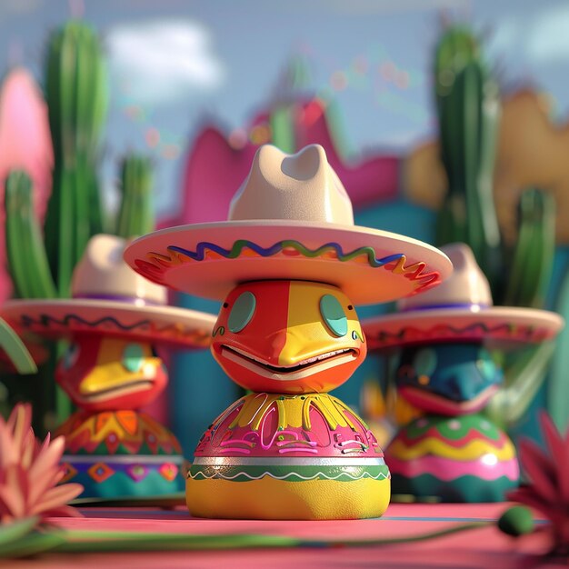 Foto fotos renderizadas en 3d del volante de cinco de mayo