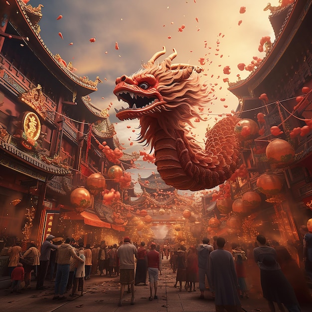 Foto fotos renderizadas em 3d de celebrações do ano novo chinês