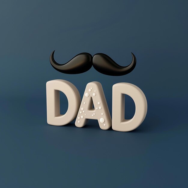 Fotos renderizadas em 3D de escrever uma palavra DAD com bigodes