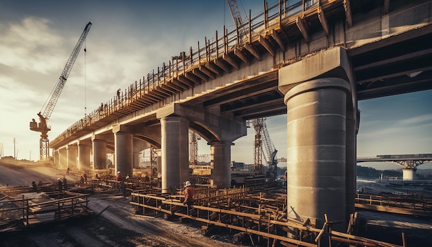 Fotoshooting für Brücken- und Viaduktbauarbeiten