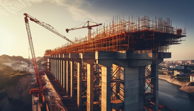 Fotoshooting für Brücken- und Viaduktbauarbeiten