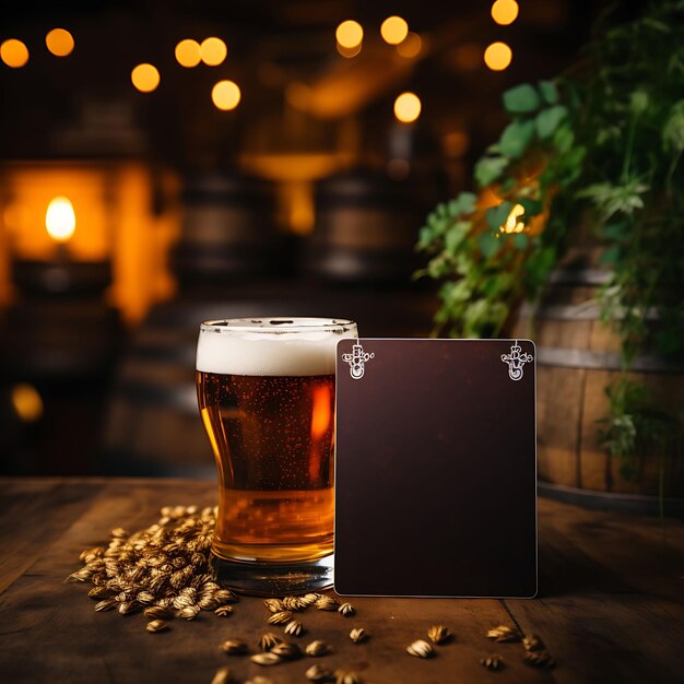 Fotoshooting von Rustic Brewer Card Hospitality Amber Hops Border Craft Ideas Konzept mit Dekorationen