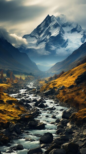 Fototapete der nebligen Gipfel der Julischen Alpen