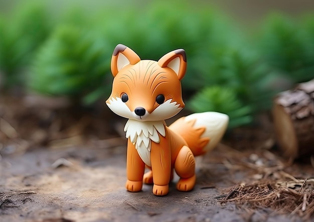 Fox Character Craft mit isolierter Studio-Hintergrund