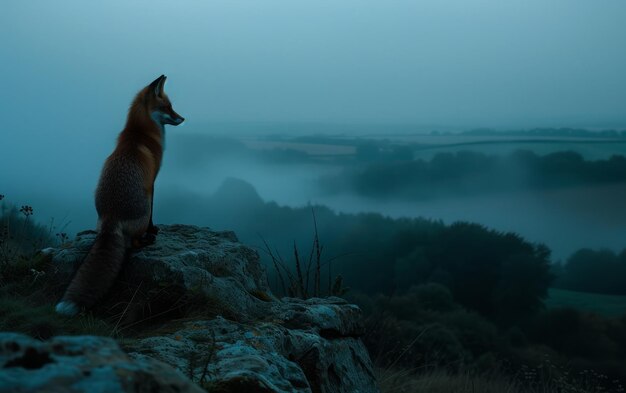 Fox en el Crepúsculo Brumoso