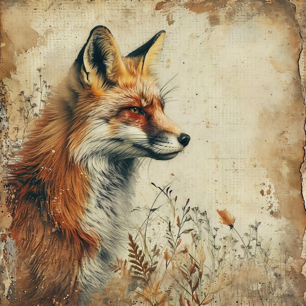 Foto fox journal design fox vintage paper digitale zeitschrift kartenherstellung