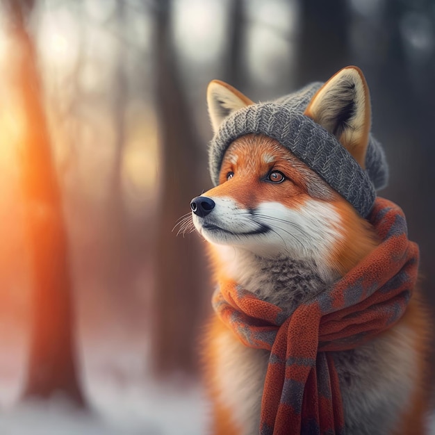 Fox en Winter Forest IA generativa