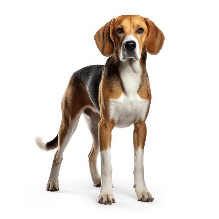 Foxhound americano aislado en blanco creado con IA generativa