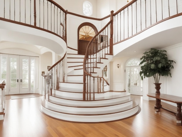 Foyer mit gekrümmter Treppe