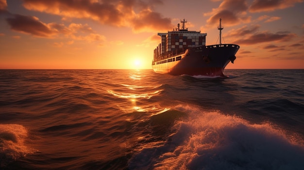 Frachtcontainer Geschäftsschiff Segeln Logistik Fracht Versand und Transport