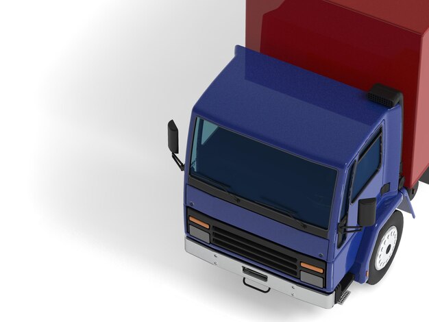 Frachtwagen Lieferwagen Isolierte 3D-Darstellung