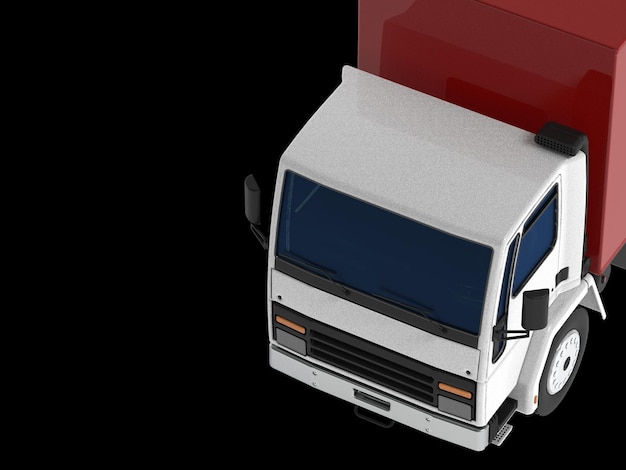 Frachtwagen Lieferwagen Isolierte 3D-Darstellung
