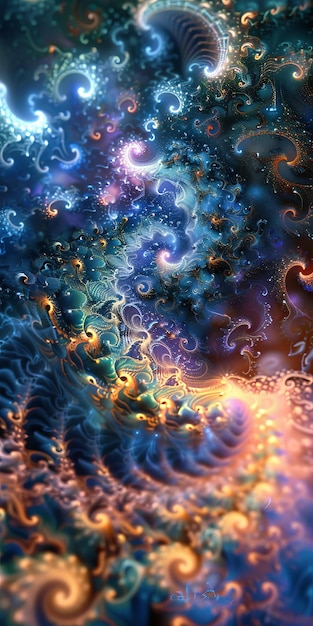 Foto fractal colorido con espirales