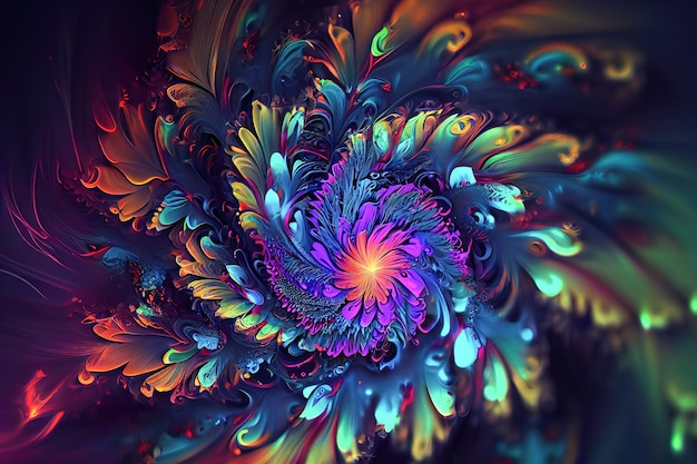 fractal de abstração 3d Generative AI