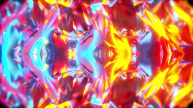 Foto fractal de cristal colorido iridescente