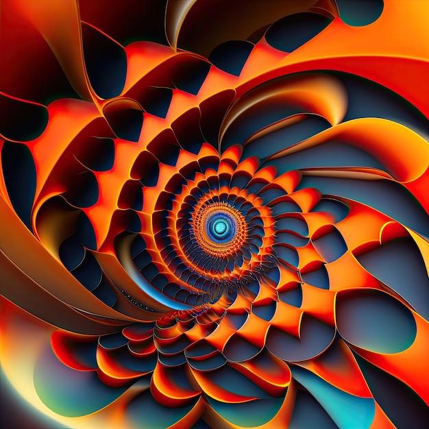 Fractal espiral ardente