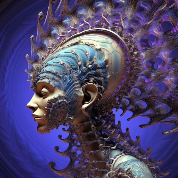 Fractal mandelbulb psicodélico dimetiltriptamina Ai generó arte