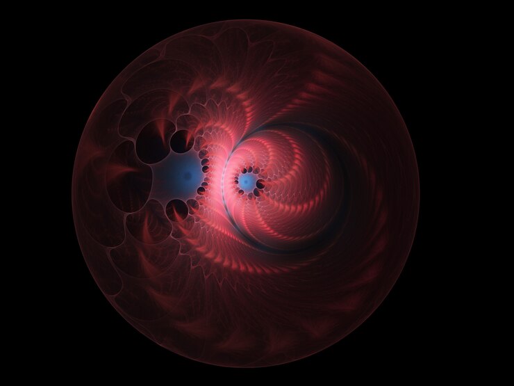 Foto fractal sobre fondo negro