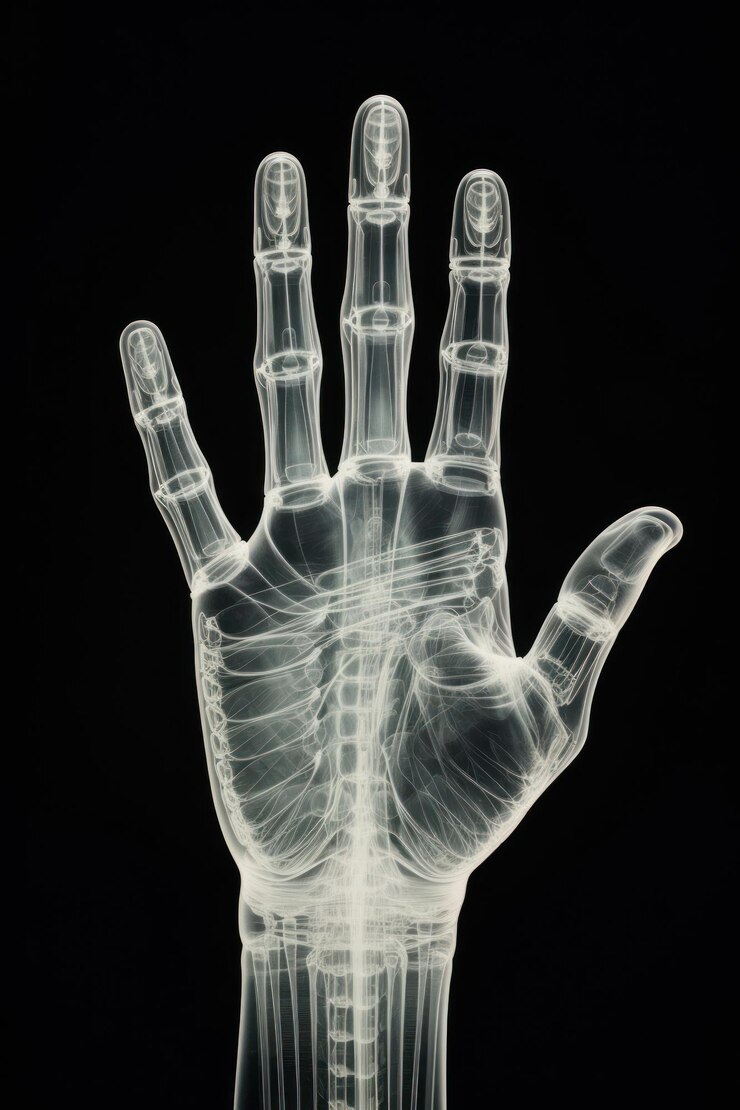 Foto fractura radiográfica da mão humana