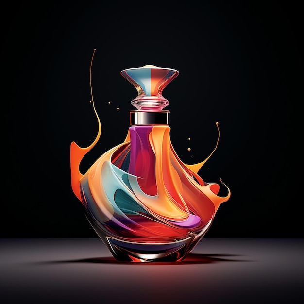 Fragancia artística Abstracto Botella de perfume Ilustración de IA Belleza generativa