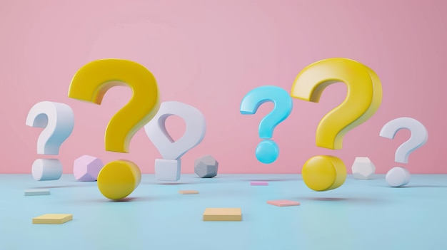 Fragezeichen 3d-Symbol auf klarem Hintergrund