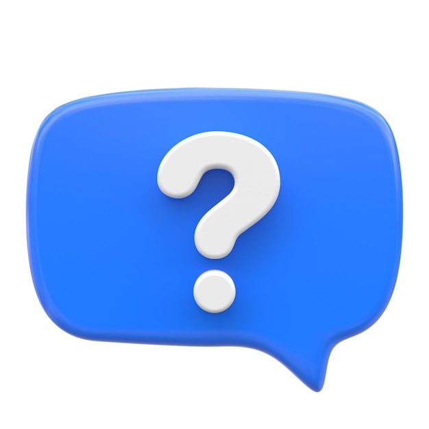 Fragezeichen-Schild-Symbol Live-Chat 3D-Symbol