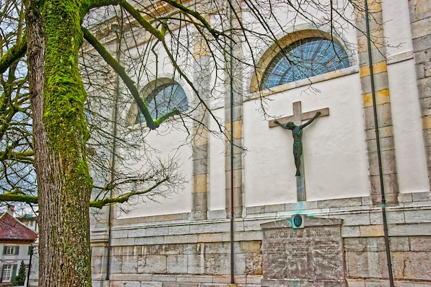 Fragmento de la Catedral de San Ursus en Solothurn. Solothurn es la capital del cantón de Solothurn en Suiza. Se encuentra a orillas del río Aare.