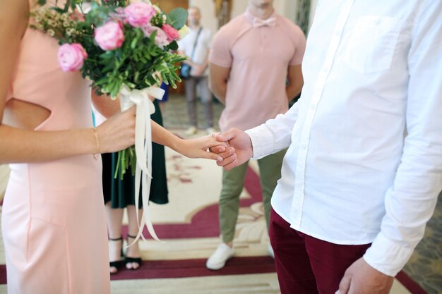 Fragmento como foto de linda cerimônia de casamento