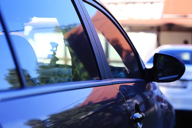 fragmento de lavagem / limpeza de carros na lavagem de carros, plano de fundo