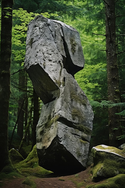 Fragmento de rocha na floresta