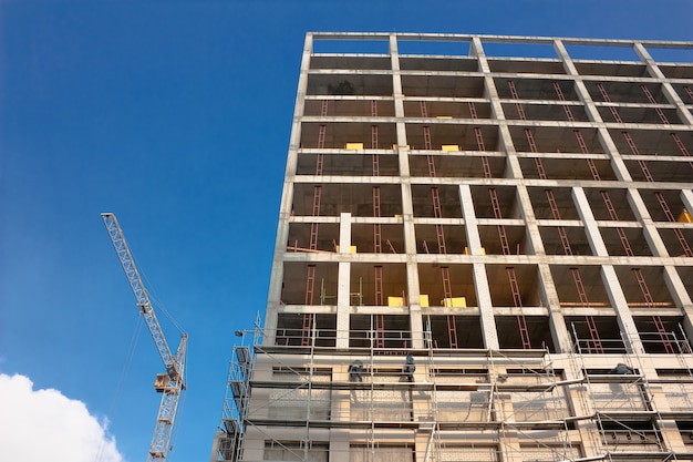 Foto fragmento de desarrollo del edificio de construcción