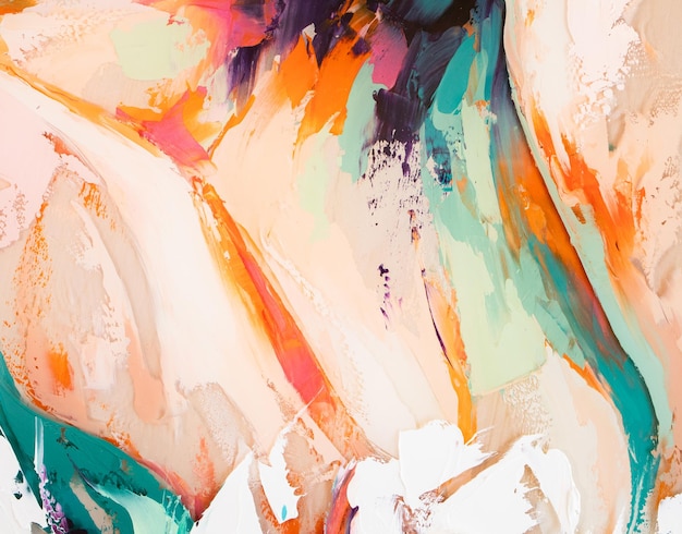 Fragmento de pintura de textura multicolor Arte abstracto de fondo aceite en lienzo