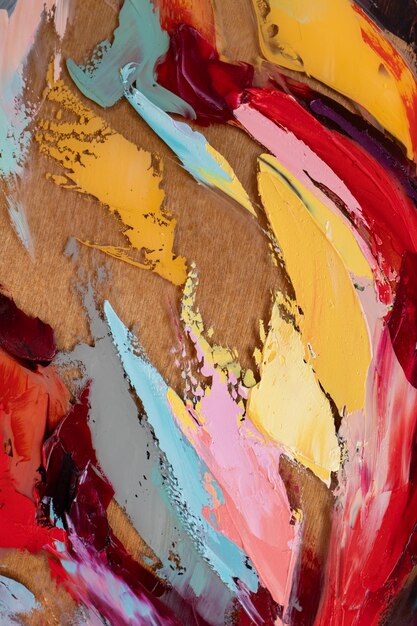 Fragmento de pintura de textura multicolor de fondo de arte abstracto aceite en lienzo