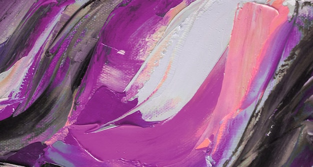 Fragmento de pintura de textura multicolor Fondo de arte abstracto óleo sobre lienzo Pinceladas ásperas de pintura Primer plano de una pintura al óleo y espátula Detalles de alta calidad con alta textura